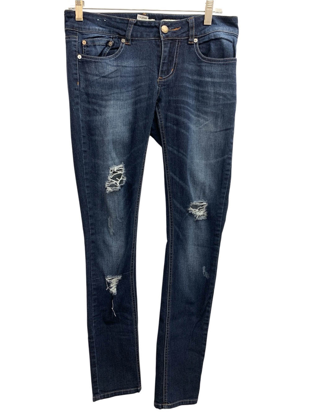 Indigo Rein Dark Blue Distressed Skinny Jeans Size S